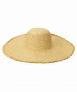 Cut & Sew Textured Weave Floppy Hat With Frayed Edge By San Diego Hat Company - Natural
