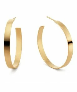 Sahira Jewelry Design - Faire Vendor Carrie Flat Hoops By Sahira Jewelry Design - Gold Accessories