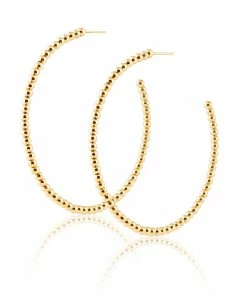 Sahira Jewelry Design - Faire Vendor Accessories Chelsea Beaded Hoops By Sahira Jewelry Design - Gold