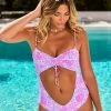 Beach Bunny Swimwear Liz One Piece - Pink Lavender Floral