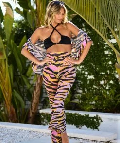 Beach Bunny Swimwear Cover Ups Clara Pant - Cabana Animal