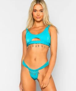 Beach Bunny Swimwear Delphin Crop Top - Teal
