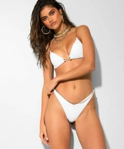 Beach Bunny Swimwear Serena Triangle Top - White