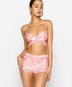 Summer Haus - Swim Elsa Short By Summer Haus - Pink/Orange Multi