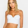 Beach Bunny Swimwear Flo Longline Top - White Shiny Rib