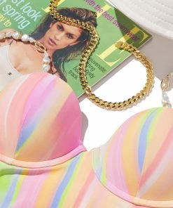 Beach Bunny Swimwear Flo Longline Top - Multi Stripe