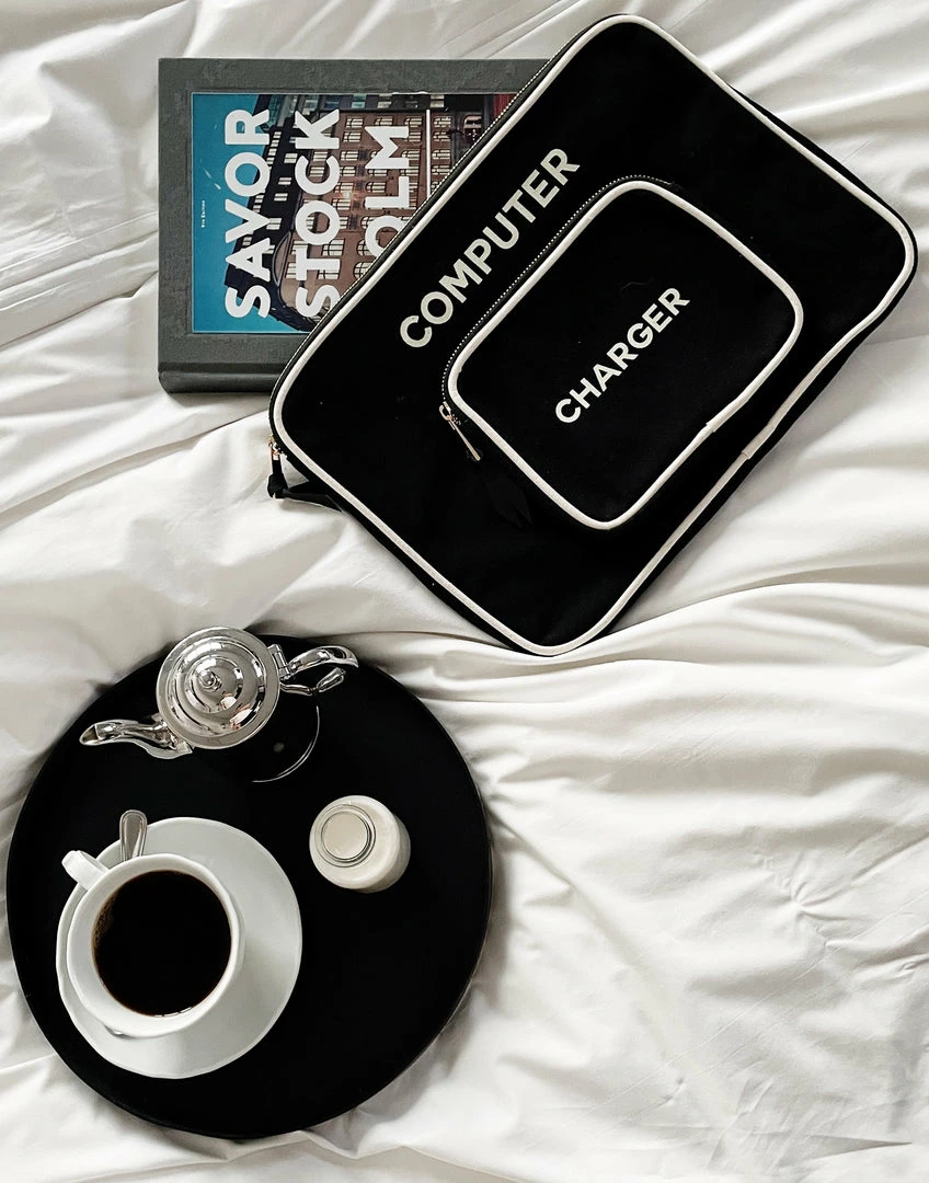 Laptop Sleeve Case With Charger Pocket By Bag-all - Black Accessories