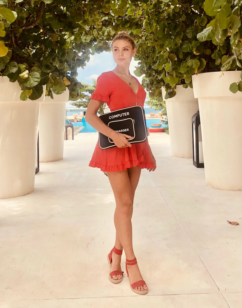 Laptop Sleeve Case With Charger Pocket By Bag-all - Black Accessories