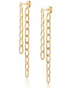 Sahira Jewelry Design - Faire Vendor Fígaro Double Chain Earrings By Sahira Jewelry Design - Gold Accessories