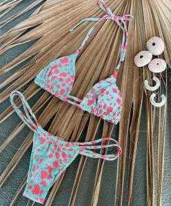 Beach Bunny Swimwear Indy Tango Bottom - Animal Dot Popstar/Aqua