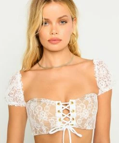 Beach Bunny Swimwear Everly Off Shoulder Top - White