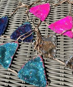 Beach Bunny Swimwear Siren Song Triangle Top - Lavender Sequins