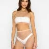 Beach Bunny Swimwear Glitzy Girl Mesh Pearl Top & Skirt Set - New Nude Best Sellers