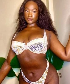 Beach Bunny Swimwear Aria Skimpy Bottom - Snake Multi