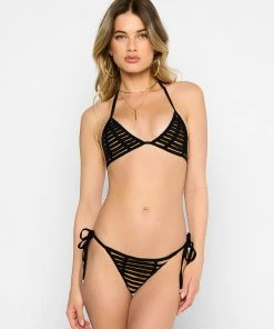 Beach Bunny Swimwear Hard Summer Triangle Top - Black