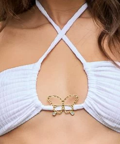 Beach Bunny Swimwear James Bandeau Top - White