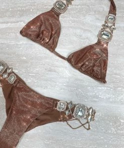 Beach Bunny Swimwear Jazmin Skimpy Bottom - Glitter Nude