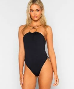 Beach Bunny Swimwear Jill Collar One Piece - Black