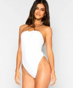 Beach Bunny Swimwear Jill Collar One Piece - White