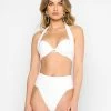 Beach Bunny Swimwear Kate Push Up Top - White Rib