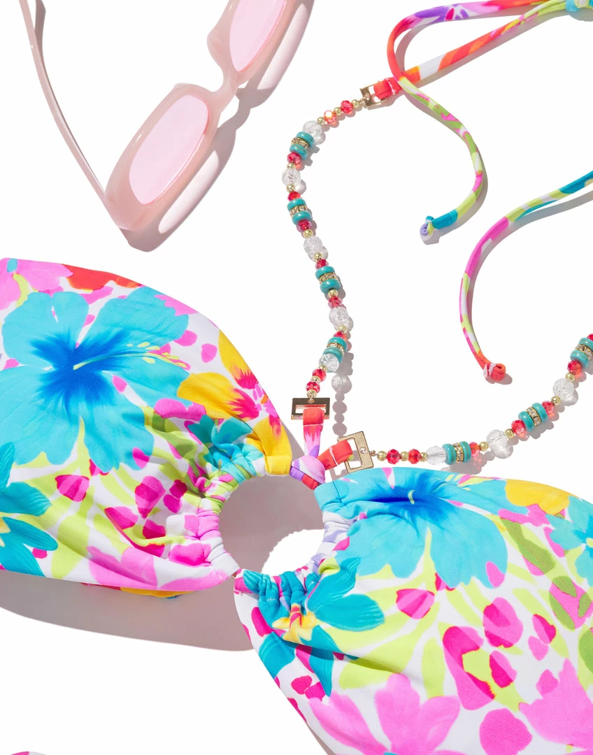 Beach Bunny Swimwear Keels Bandeau Top - Jungle Floral