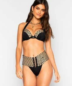 Beach Bunny Swimwear Kira High Waist Bottom - Black