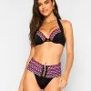 Beach Bunny Swimwear Kira Push Up Top - Black Multi