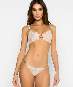 Beach Bunny Swimwear Lexi Lace Bralette Top - White