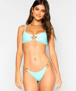 Beach Bunny Swimwear Lexi Tango Bottom - Aqua Squiggle