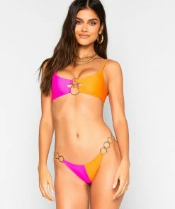 Beach Bunny Swimwear Lexi Bralette Top - Pink/Orange