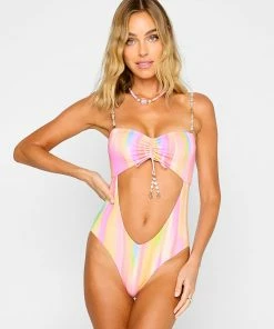 Beach Bunny Swimwear Liz One Piece - Multi Stripe