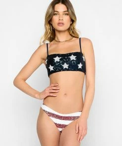 Beach Bunny Swimwear Jacklyn Skimpy Bottom - Red/White