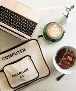 Laptop Sleeve Case With Charger Pocket By Bag-all - White Accessories