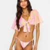 Beach Bunny Swimwear Mae Tie Front Top - Multi Stripe