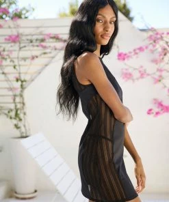 Beach Bunny Swimwear Metallics Malia Mini Dress - Black