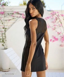 Beach Bunny Swimwear Metallics Malia Mini Dress - Black