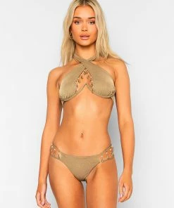 Beach Bunny Swimwear Molly Halter Top - Tortuga