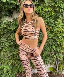 Beach Bunny Swimwear Clothing Spencer Sports Bra - Tiger