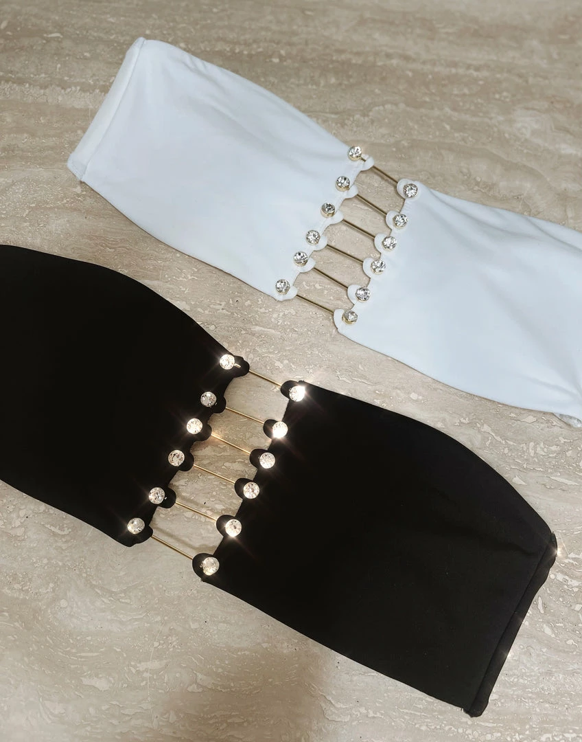 Beach Bunny Swimwear Noelani Bandeau Top - White