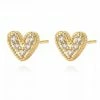 Sahira Jewelry Design - Faire Vendor Nia Pave Heart Studs By Sahira Jewelry Design - Gold Accessories