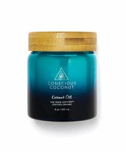 Coconut Oil Jar By Conscious Coconut - Aqua