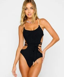 Beach Bunny Swimwear Pia One Piece - Black Squiggle