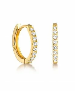 Sahira Jewelry Design - Faire Vendor Accessories Pave Huggies By Sahira Jewelry Design - Gold