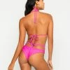 Beach Bunny Swimwear Gunpowder And Lace Skimpy Bottom - Neon Pink