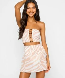 Beach Bunny Swimwear Remi Tube Top - Nude/Ivory