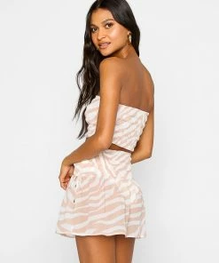 Beach Bunny Swimwear Cover Ups Sinora Mini Skirt - Nude/Ivory
