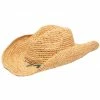 Crochet Raffia Cowboy Hat By San Diego Hat Company - Natural Accessories