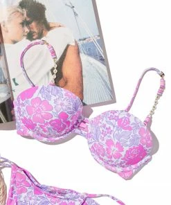 Beach Bunny Swimwear Rockie Underwire Top - Pink Lavender Floral