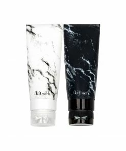 Kitsch - Faire Vendor Refillable Silicone Bottle 2pc Set - Black/White Marble Accessories