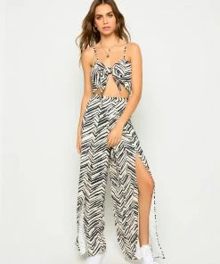 Beach Bunny Swimwear Ramsey Pant - Black/Cream